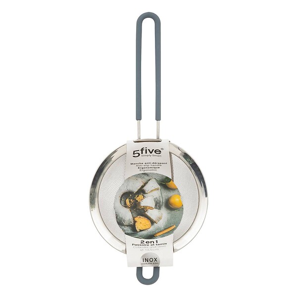 5 FIVE SIMPLY SMART - Passoire tamis inox/siliconne 13cm - large