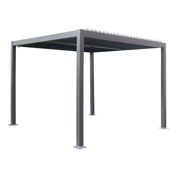 HESPERIDE - Pergola autoportante Evonis 3x3m gris graphite - large