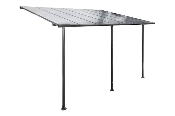 HESPERIDE - Pergola adossée Belize Graphite - large