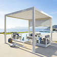 HESPERIDE - Pergola bioclimatique "Evora" petit modèle 3,6x3,6m en aluminium traité époxy Blanc - vignette