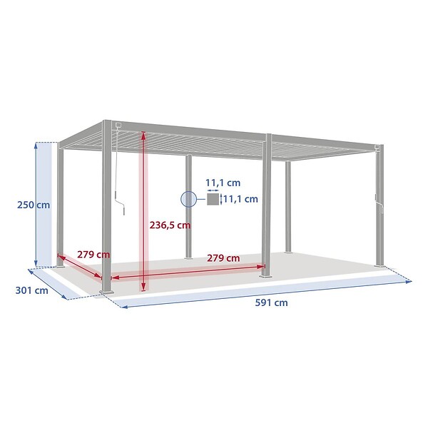 HESPERIDE - Pergola bioclimatique autoportante Evora 6x3m miel - large