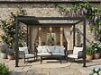 HESPERIDE - Pergola bioclimatique toit rétractable Evora Graphite - 4 x 3 m - Hespéride - vignette