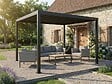HESPERIDE - Pergola bioclimatique toit rétractable Evora Graphite - 4 x 3 m - Hespéride - vignette