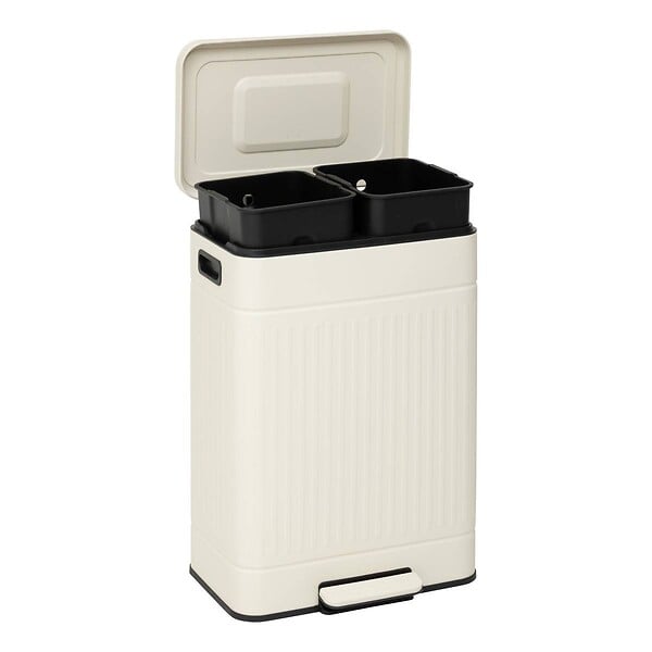 5 FIVE SIMPLY SMART - Poubelle Nova avec Pedale 2x30L Beige 45,5x36,5x67 cm - large