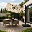 CONCEPT USINE - Parasol rectangulaire 2x3m déporté rotatif écru PIANA - vignette
