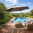 CONCEPT USINE - Parasol déporté octogonal  300 cm gris PORTICCIO - vignette