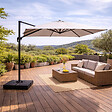 CONCEPT USINE - Parasol rectangulaire 3x4 déporté rotatif gris en aluminium CEZIR - vignette
