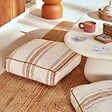 ATMOSPHERA - Coussin de sol Sienna 48x48x12cm beige lin - vignette