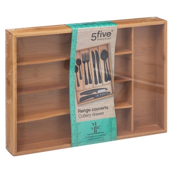 5 FIVE SIMPLY SMART - Range-couverts 5 compartiments bambou - large