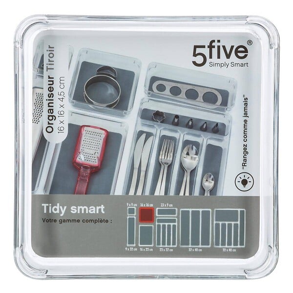 5 FIVE SIMPLY SMART - Organiseur de tiroirs 16x16cm "Tidy Smart" - large