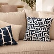 ATMOSPHERA - Housse de coussin Jeni chenille bleu égéen 40x40cm - vignette