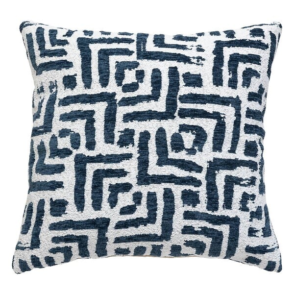 ATMOSPHERA - Housse de coussin Jeni chenille bleu égéen 40x40cm - large