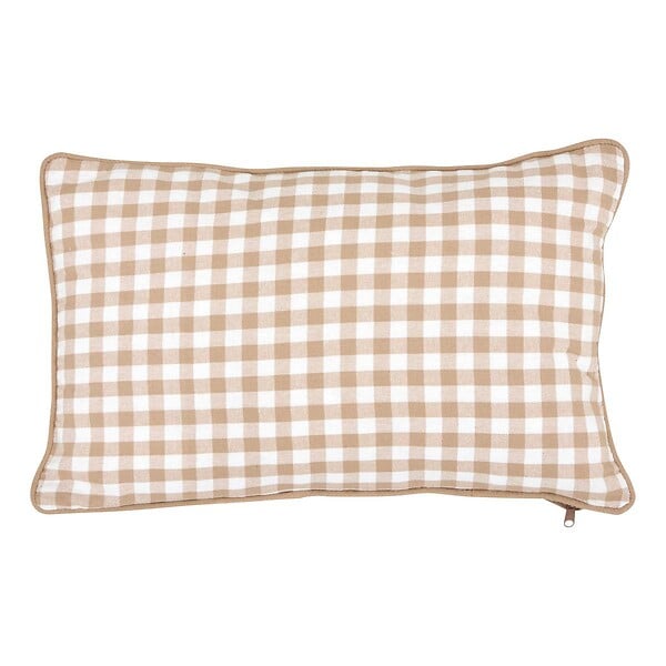 ATMOSPHERA - Coussin Groove 50x30cm vichy beige lin - large