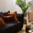 ATMOSPHERA - Coussin flanelle Cuddly marron 38x58cm - vignette