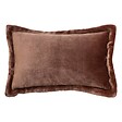 ATMOSPHERA - Coussin flanelle Cuddly marron 38x58cm - vignette