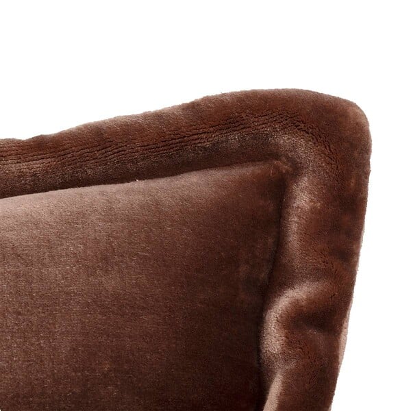 ATMOSPHERA - Coussin flanelle Cuddly marron 38x58cm - large