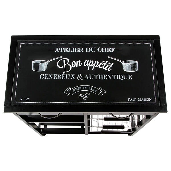 5 FIVE SIMPLY SMART - Desserte à roulettes 5 niveaux "Gustaf" noir - large