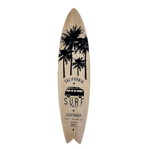 ATMOSPHERA - Planche "Surf" bois et métal 110x27cm - large