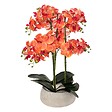 ATMOSPHERA - Orchidée artificielle en pot "Sanae" pot en ciment orange H65cm - vignette