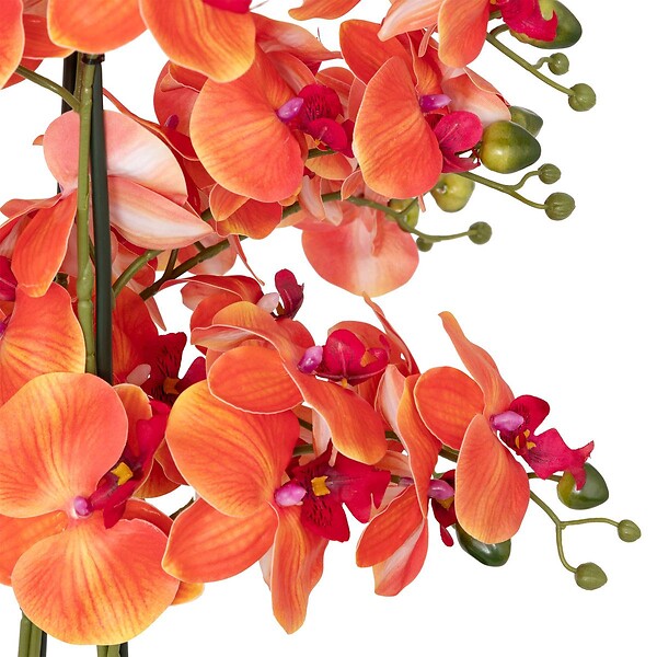 ATMOSPHERA - Orchidée artificielle en pot "Sanae" pot en ciment orange H65cm - large
