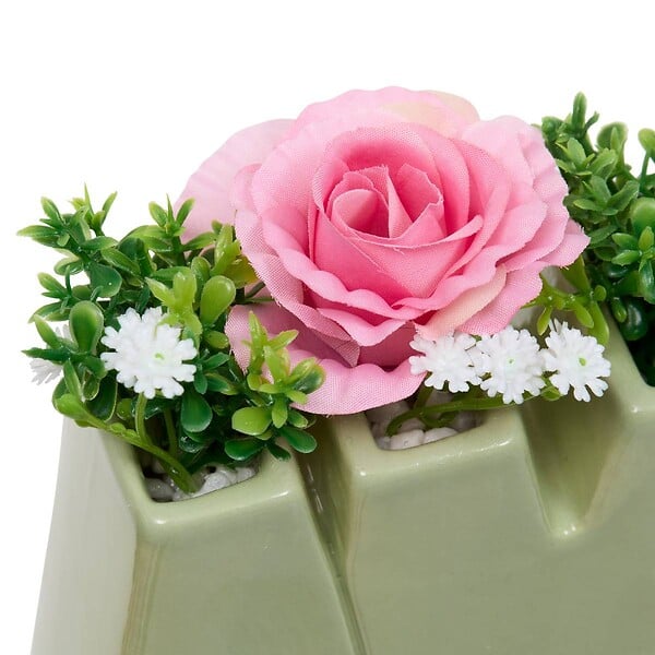 ATMOSPHERA - Composition florale "Amour" Fleur de rose H14cm - large