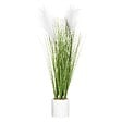 ATMOSPHERA - Plante artificielle "Plumeau" - pot en ciment - H70 cm - Blanc - vignette