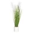 ATMOSPHERA - Plante artificielle "Plumeau" - pot en ciment - H70 cm - Blanc - vignette