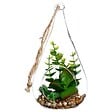 ATMOSPHERA - Plante artificielle suspendue pot ciment H19,5cm - vignette
