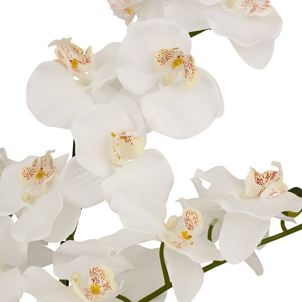 ATMOSPHERA - Orchidée artificielle en pot "Mick" pot en céramique blanc H80cm - large