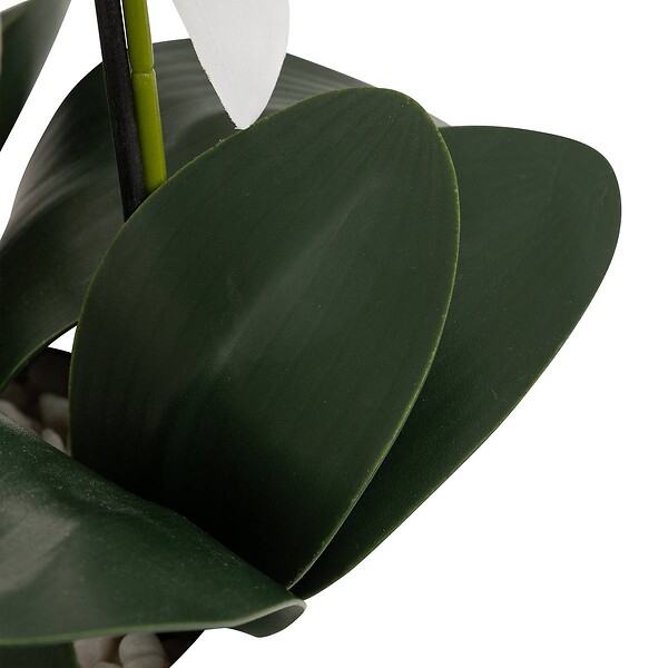 ATMOSPHERA - Orchidée artificielle en pot "Mick" pot en céramique blanc H80cm - large