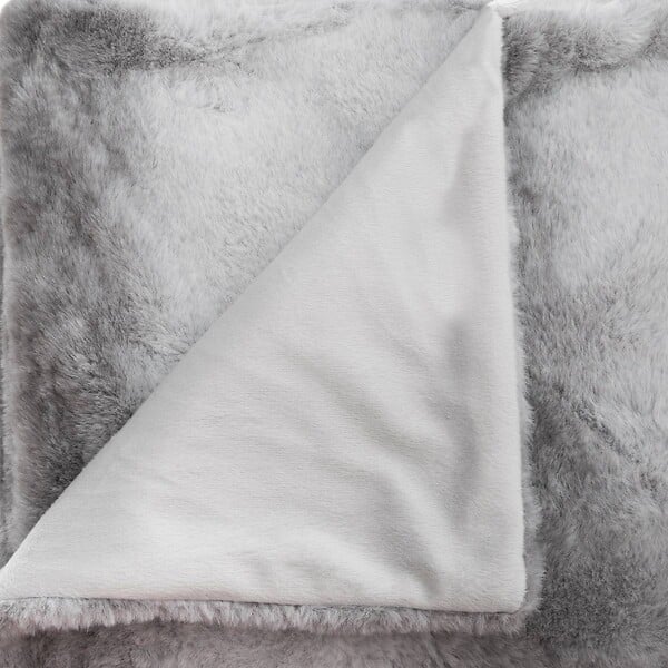 ATMOSPHERA - Plaid gris bicolore 130x180cm - large