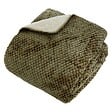 ATMOSPHERA - Plaid flanelle effet sherpa Lyno vert Kaki 170x130cm - vignette