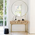 ATMOSPHERA - Miroir "Alice" en bois & métal D110cm noir - vignette