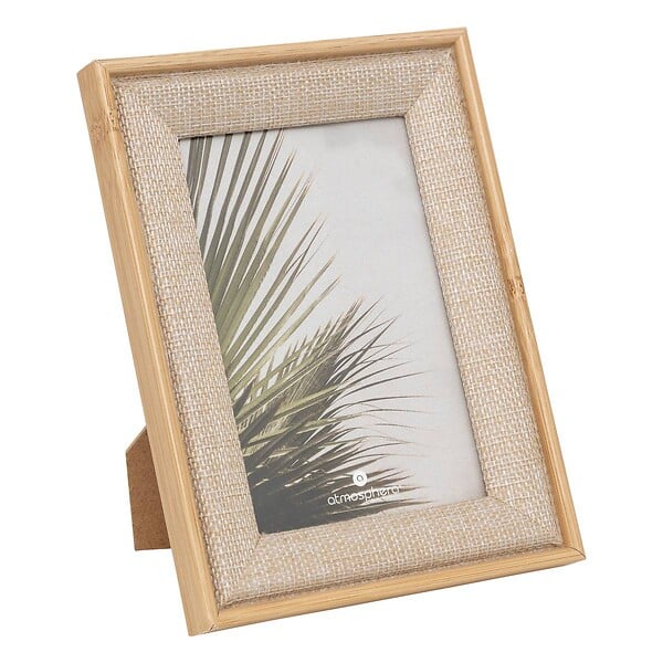 ATMOSPHERA - Cadre photo Zera tissu beige 10x15cm - large