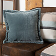 ATMOSPHERA - Coussin flanelle Cuddly bleu 53x53cm - vignette