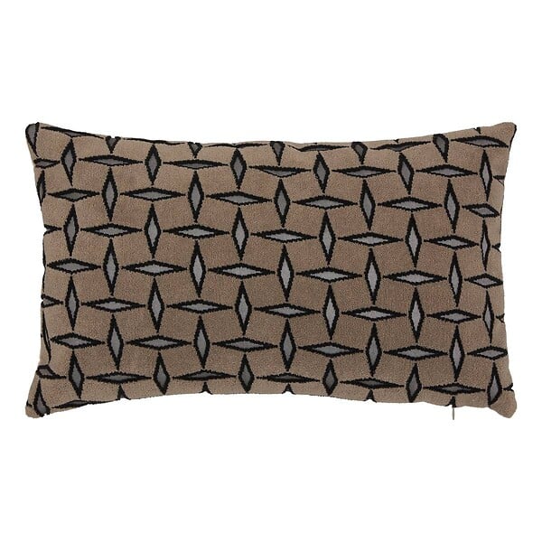 ATMOSPHERA - Coussin Diamant 50x30cm jacquard graphique marron - large