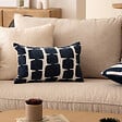 ATMOSPHERA - Housse de coussin Jeni chenille bleu égéen 50x30cm - vignette