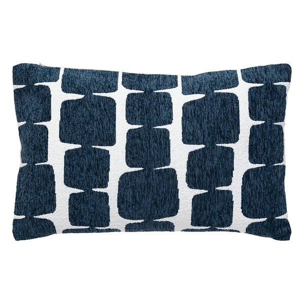 ATMOSPHERA - Housse de coussin Jeni chenille bleu égéen 50x30cm - large