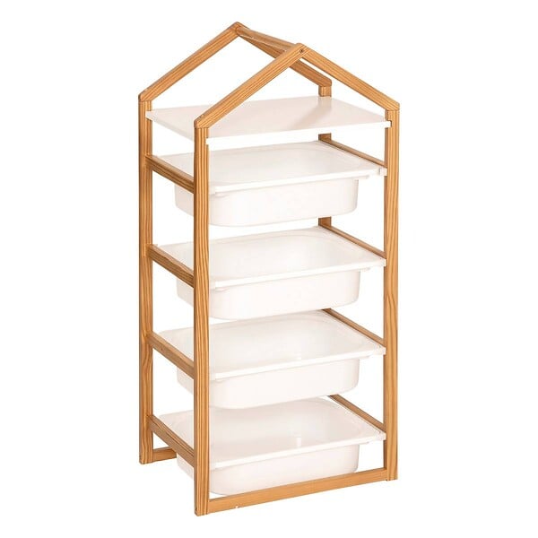 ATMOSPHERA - Meuble de rangement 4 étagères Bako blanc 43x94,5cm - large