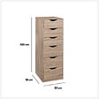 5 FIVE SIMPLY SMART - Caisson 6 tiroirs effet bois naturel - vignette