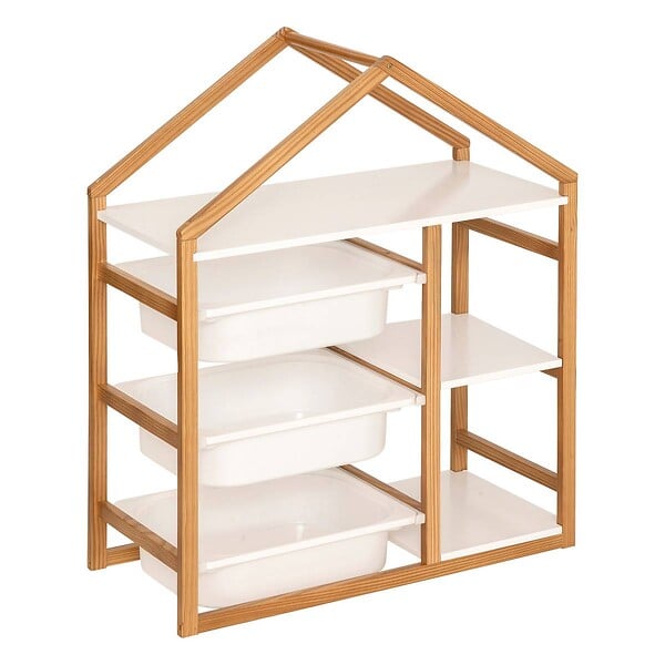 ATMOSPHERA - Bibliothèque 3 étagères Bako blanc 68x82cm - large