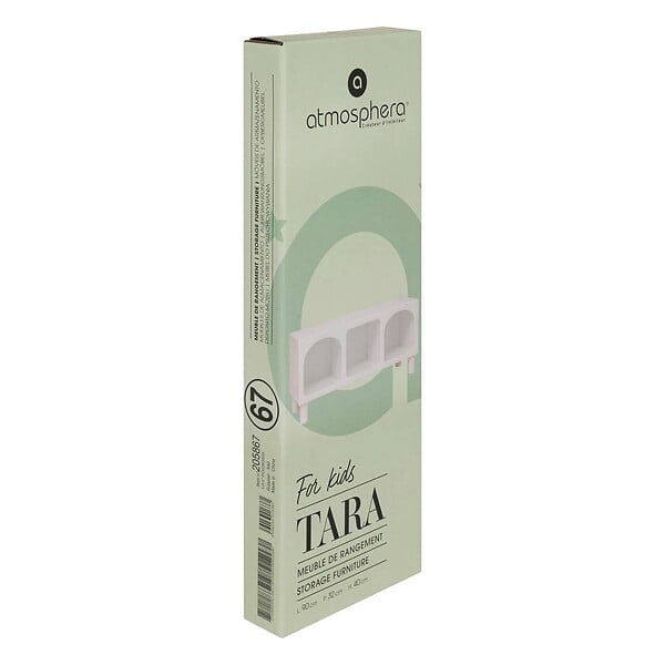 ATMOSPHERA - Etagère 3 compartiments "Tara" blanc 90x40x32cm - large
