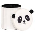 ATMOSPHERA - Pouf-coffre enfant panda pliant "Andy" noir & blanc D30x36cm - vignette