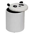 ATMOSPHERA - Pouf-coffre enfant panda pliant "Andy" noir & blanc D30x36cm - vignette