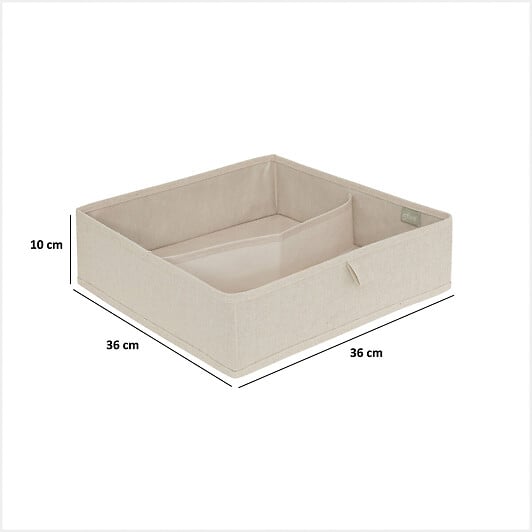 5 FIVE SIMPLY SMART - Rangement tiroir "Groomy" 2 compartiments beige 36x36cm - large