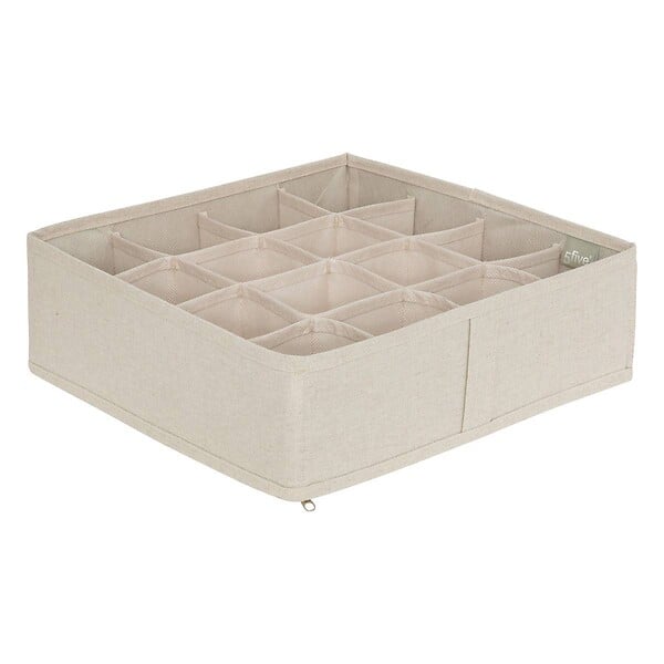 5 FIVE SIMPLY SMART - Rangement tiroir "Groomy" 16 compartiments beige 31x31cm - large