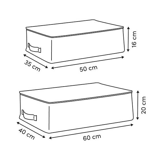 5 FIVE SIMPLY SMART - Lot de 2 housses de rangement imprimées Florea - large