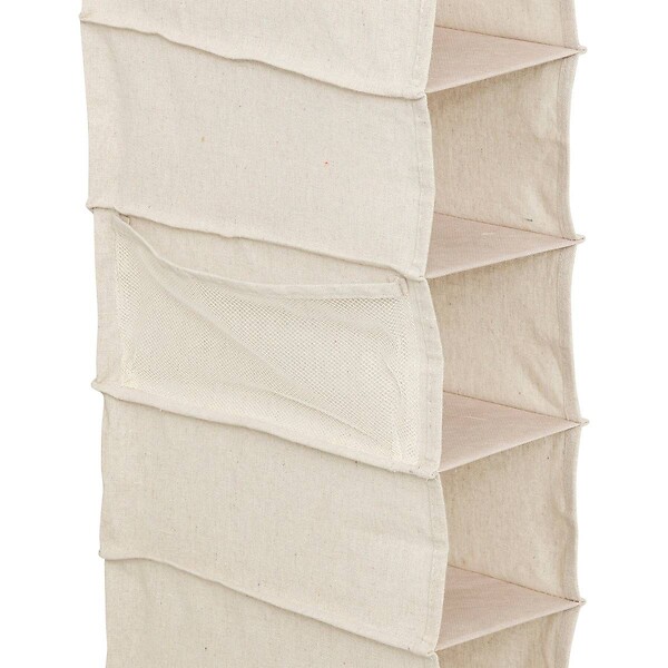 5 FIVE SIMPLY SMART - Rangement chaussures "Groomy" 10 cases avec panier beige 128x15,5cm - large