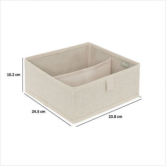 5 FIVE SIMPLY SMART - Rangement tiroir "Groomy" 2 compartiments beige 24x10,2cm - large