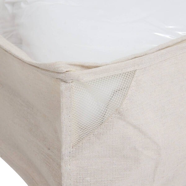 5 FIVE SIMPLY SMART - Housse de rangement "Groomy" sous lit beige 100x20cm - large